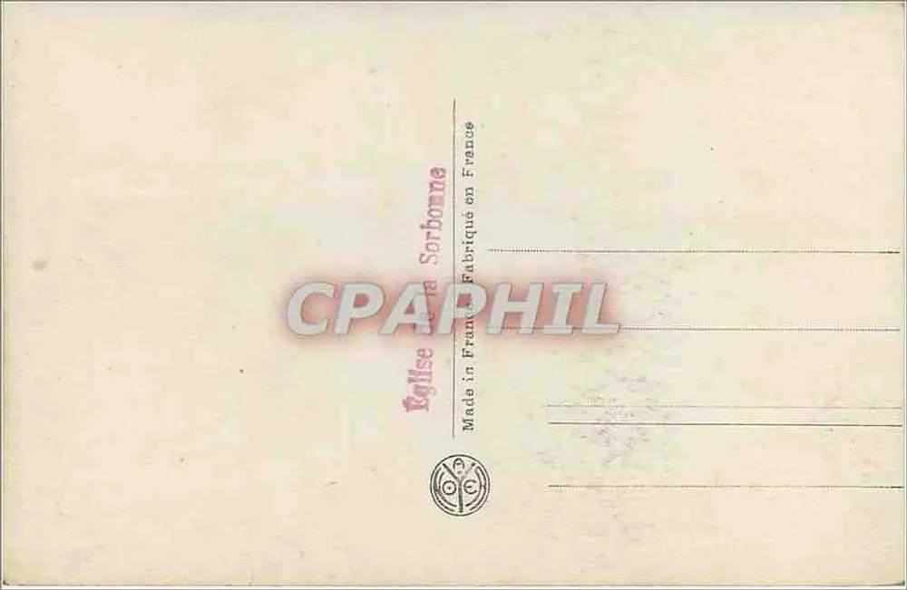 Paris - O Panteão — Bilhete postal antigo n°302 — editor J.N. Paris - Verso