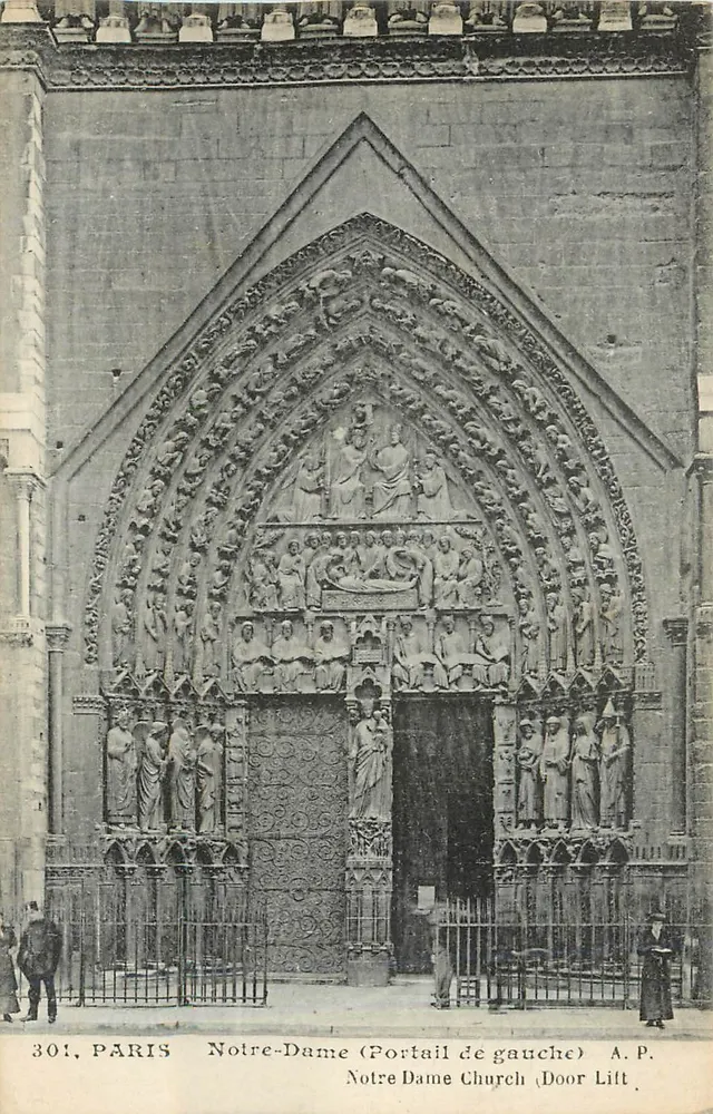 Notre-Dame (Portail de gauche) — Paris — A.P. n°301 - Frente