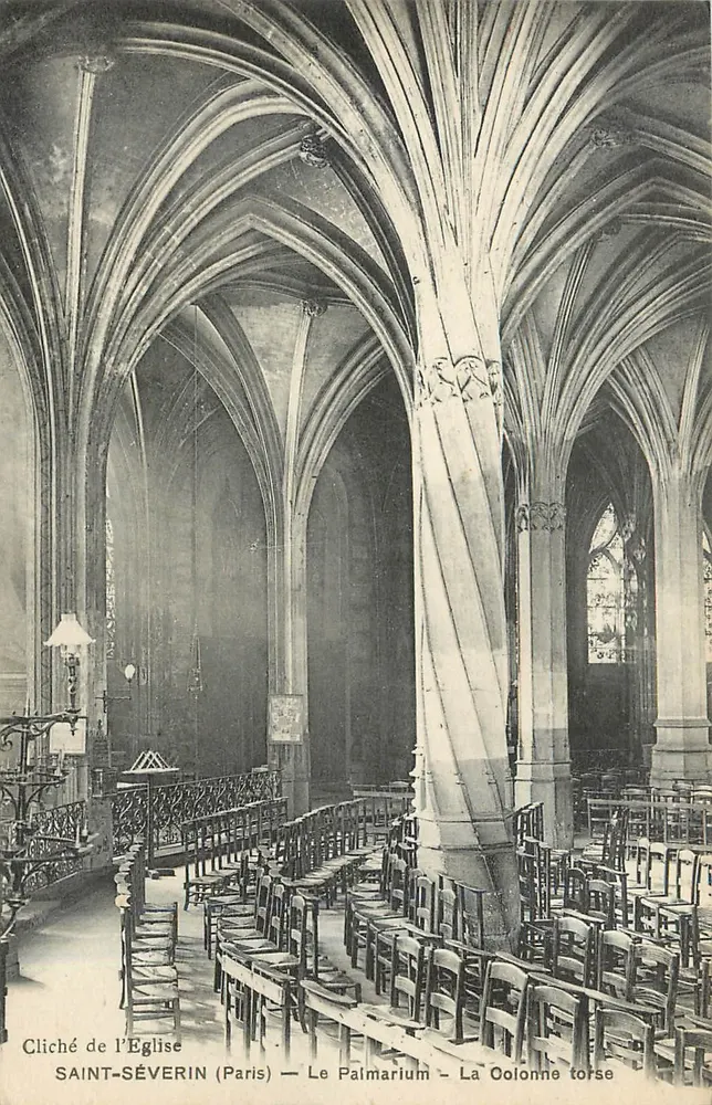 Kirche Saint-Séverin (Paris) — Das Palmarium — Die Torsions-Säule — Kirchenfoto - Vorderseite