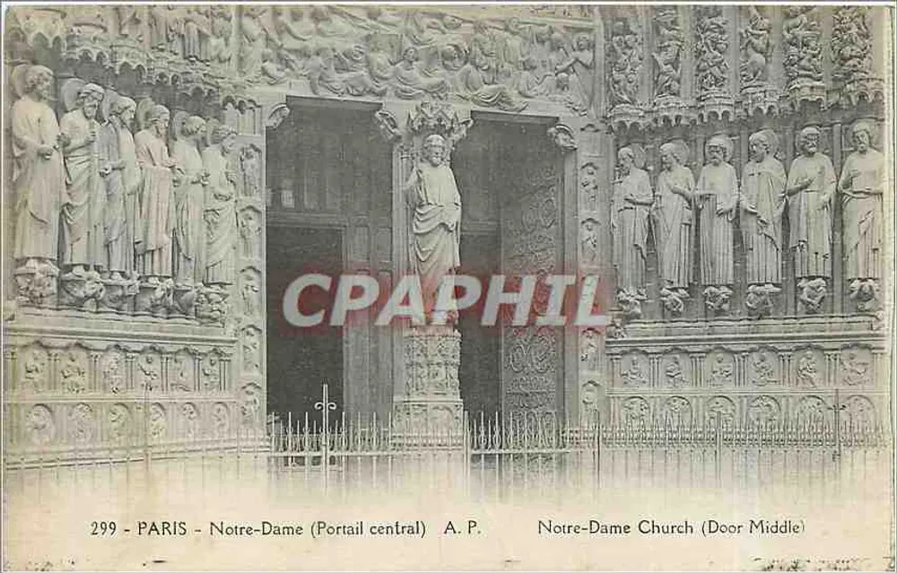 PARIS - Notre-Dame (Portal central) — A.P. — n°299 - Frente