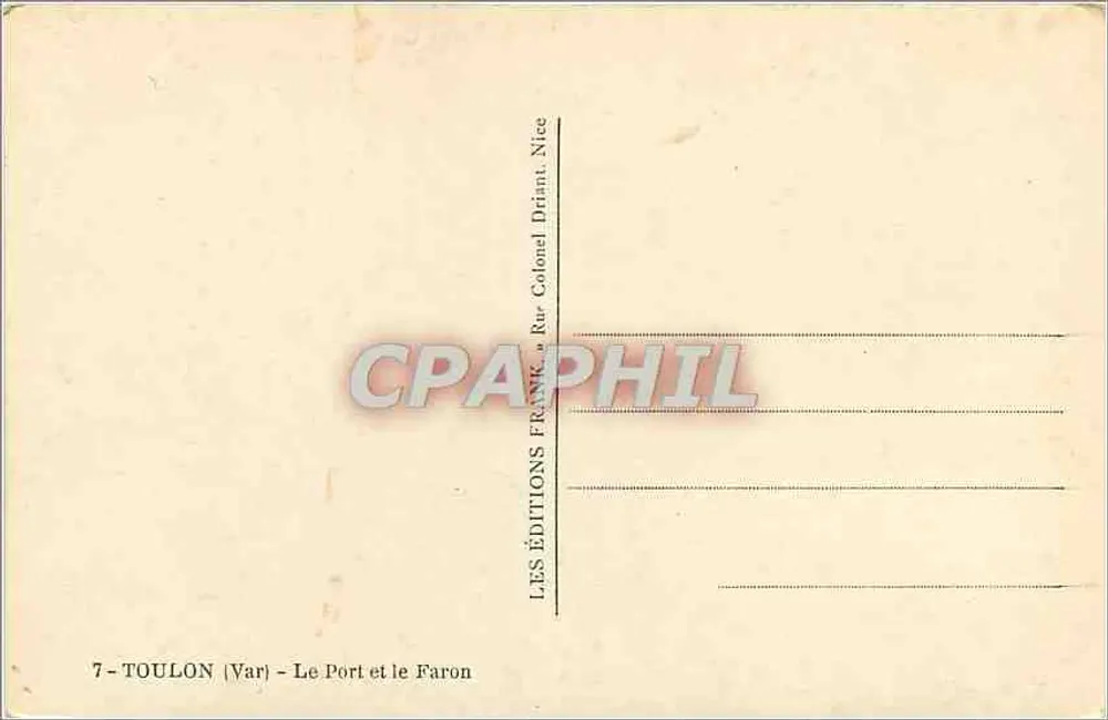 Toulon (Var) — Blick auf den Hafen und den Faron — Editions Frantz, Nice - Rückseite