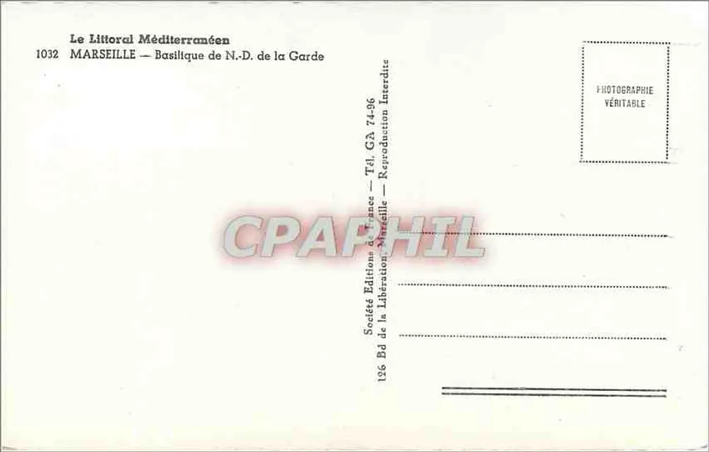 Basílica Nossa Senhora da Guarda — Marselha — Edições da Liberdade - Verso