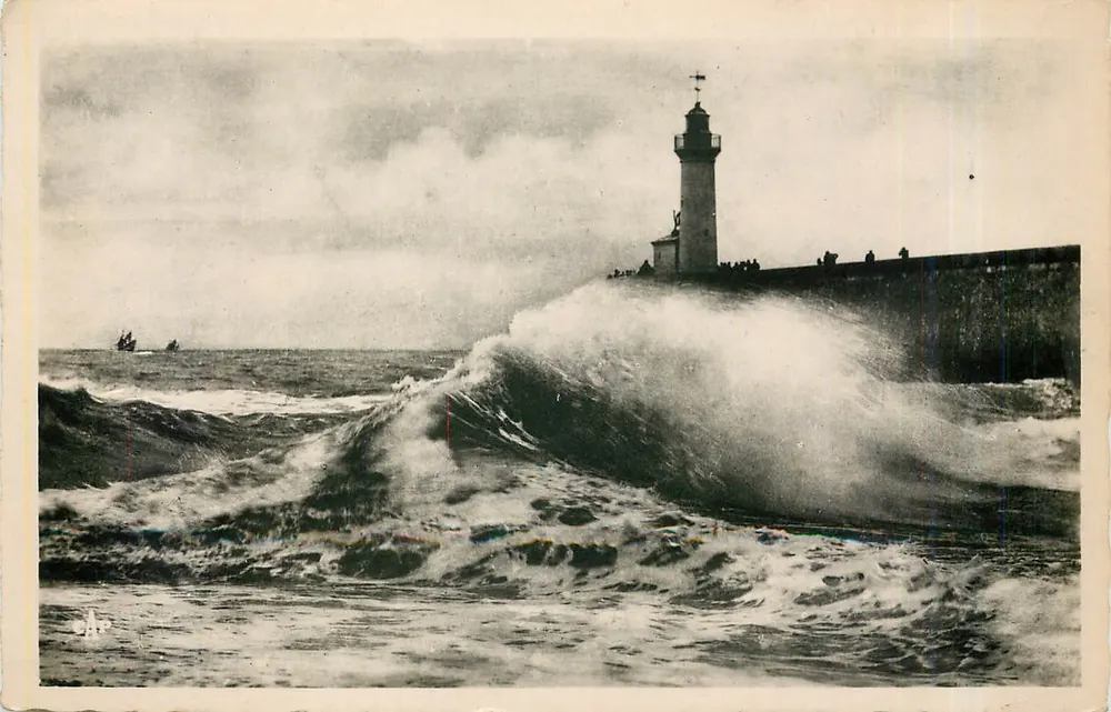Brest — De kade op een dag van storm — Foto Véritable - Voorkant