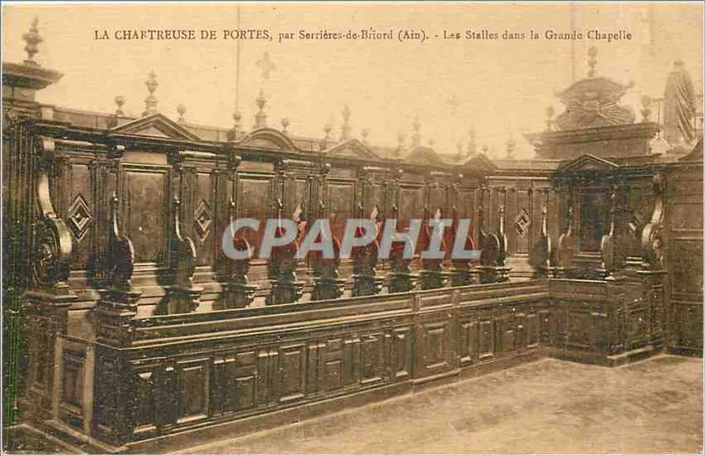 La Chartreuse de Portes — Die Stühle in der Grande Chapelle — von Serrières-de-Briord (Ain) - Vorderseite