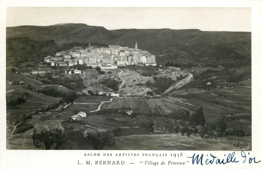 Dorf in der Provence — L. M. Bernard — Salon des Artistes Français 1938 — Goldmedaille - Vorderseite