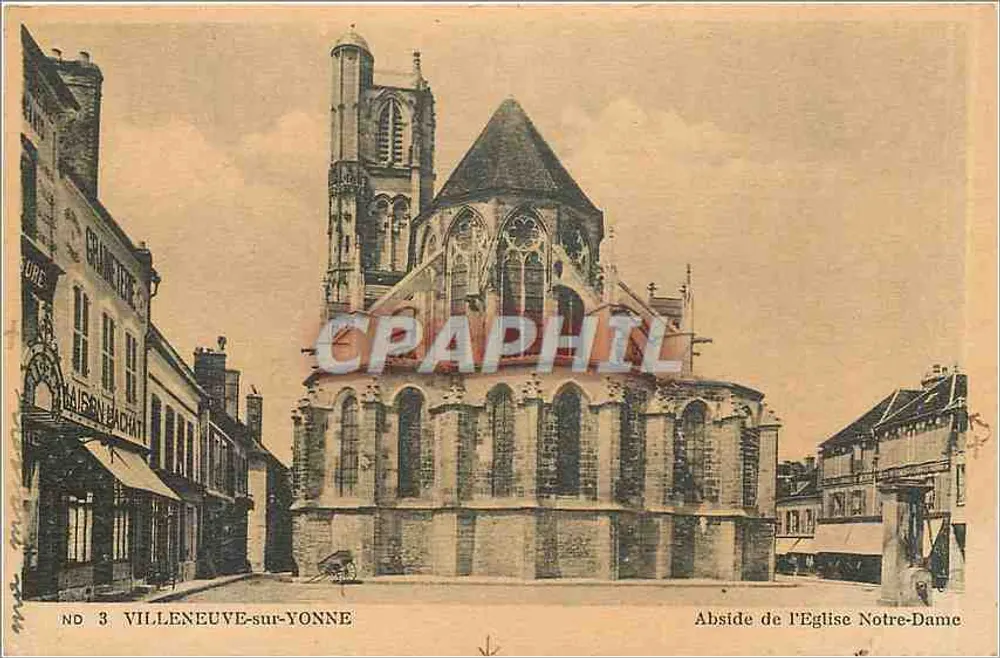 Villeneuve-sur-Yonne — Apsis der Kirche Notre-Dame — C. Maison Hachet, ND 3 - Vorderseite