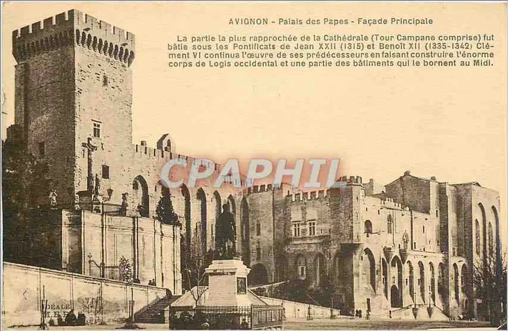 Avignon - Palácio dos Papas - Fachada Principal — Edição F. Beau, Avignon - Frente