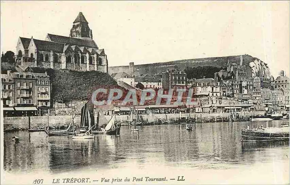 Le Tréport — Vue prise du Pont Tournant — LL - Recto