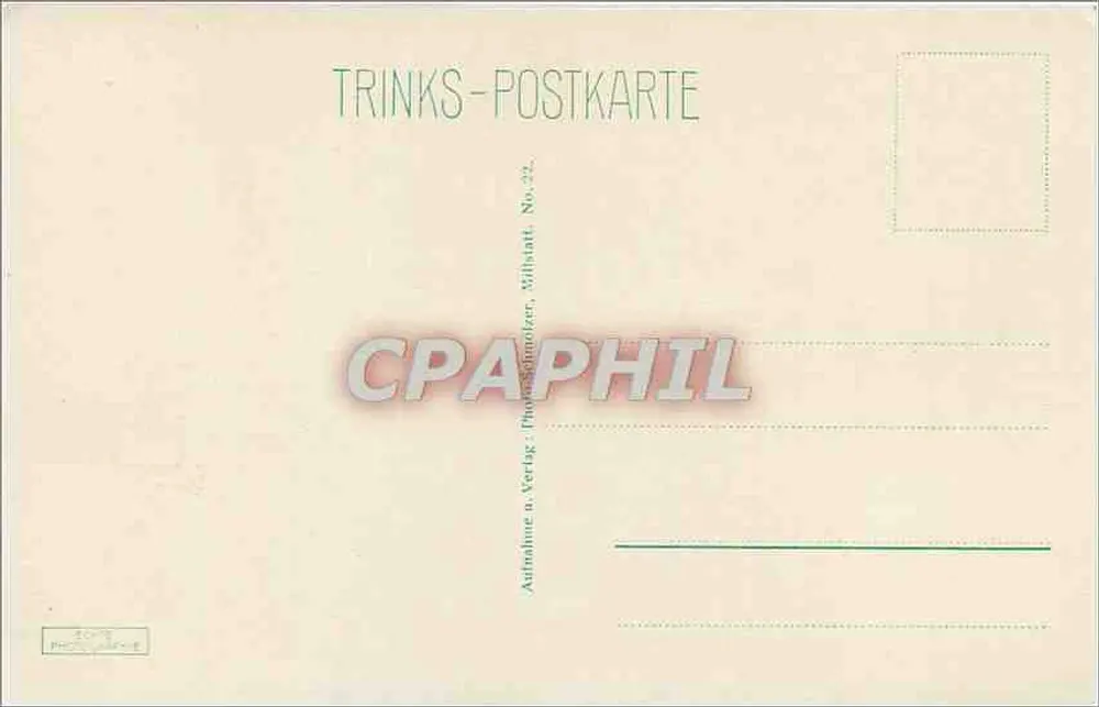 Millstatt a. See — Stiftshof — Carta postal de bebida Nr. 22 - Verso