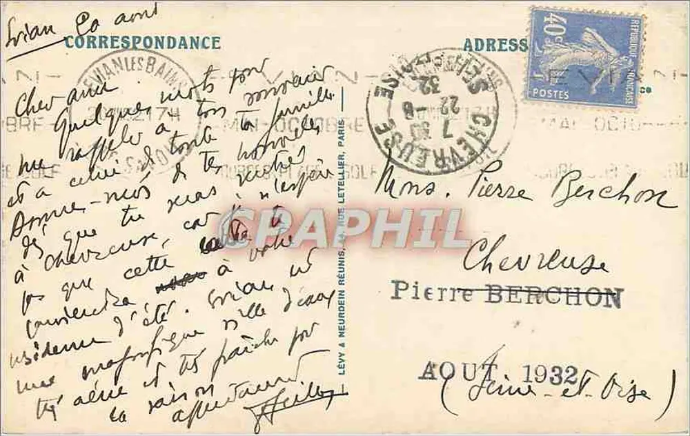 EVIAN-LES-BAINS — Allgemeiner Blick vom Lac Léman — Verlag Lévy & Neurdein Réunis, Nr. 163 - Rückseite