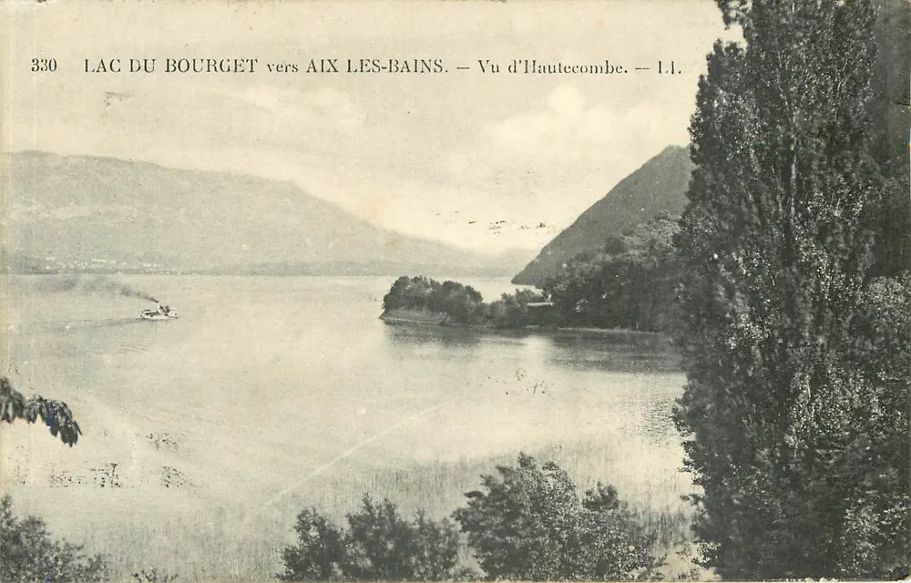 Lago do Bourget perto de Aix-les-Bains — Vista de Hautecombe — I.I. - Frente