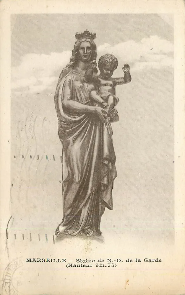 Marselha — Estátua de N.-D. da Guarda — Altura 9m.75 — Editor não identificado - Frente