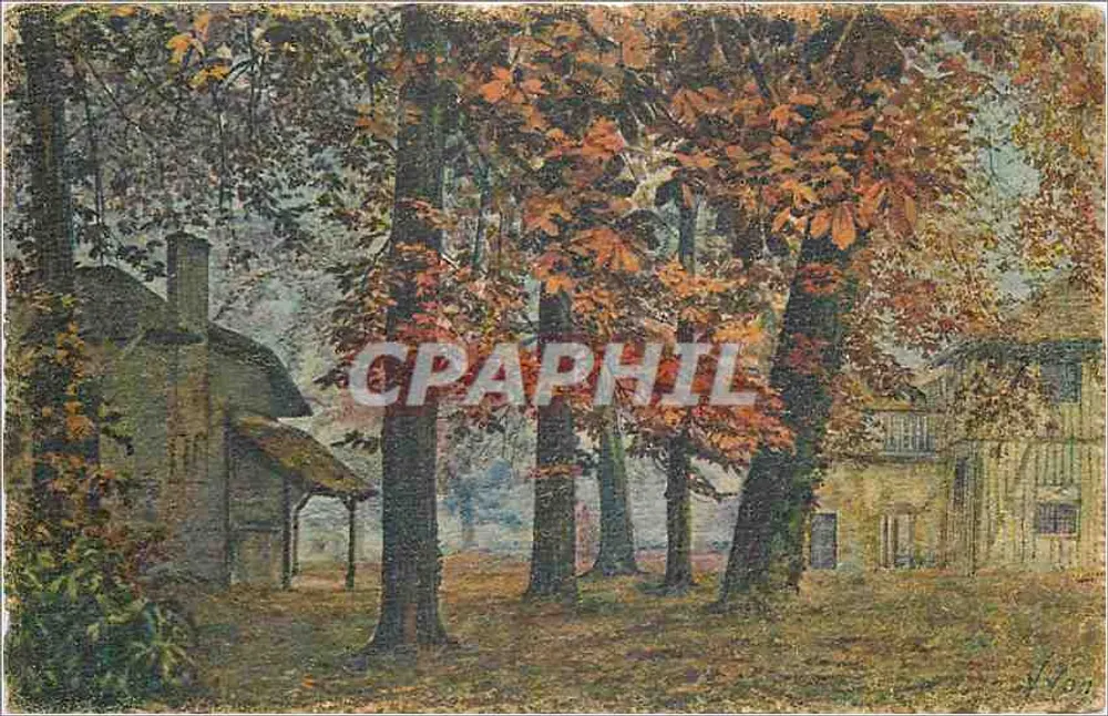 Herbstmorgen am Hameau de Marie-Antoinette — Pracht und Charme von Versailles — Éditions S.A.R.T. Yvon, Paris - Vorderseite