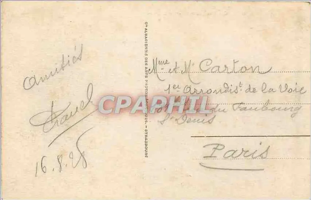 Dieppe - Vista geral e o Castelo — Editor: Ch. Albagnac, Strasbourg, n°6 - Verso