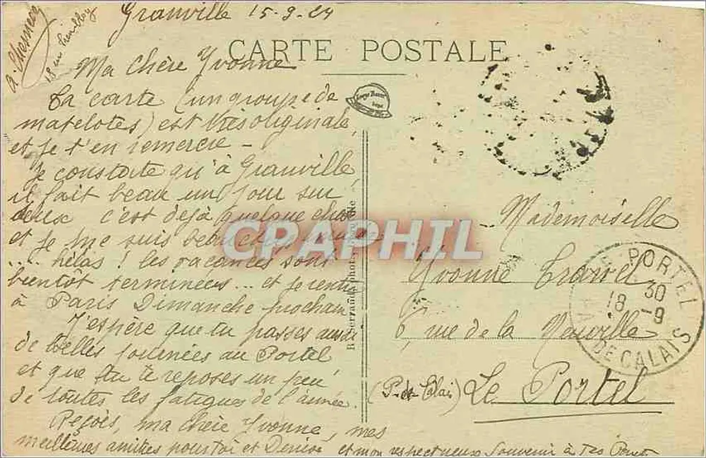 Granville — Das Normandy-Hotel und das Casino zur Badezeit - Rückseite