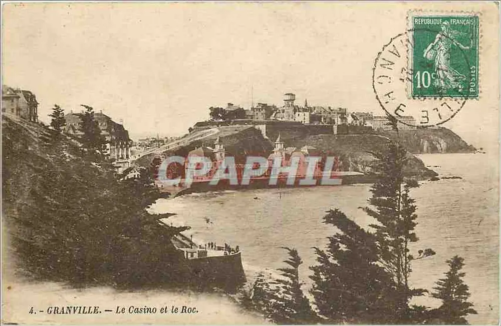 Granville — Le Casino et le Roc — Édition E. Leclerc - Recto