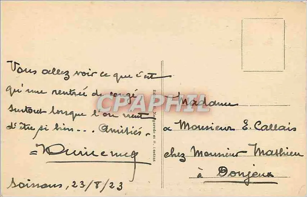 Soissons — Ansicht des neuen Brücke nach der ersten Invasion (31. August 1914) — Verlag unbekannt - Rückseite
