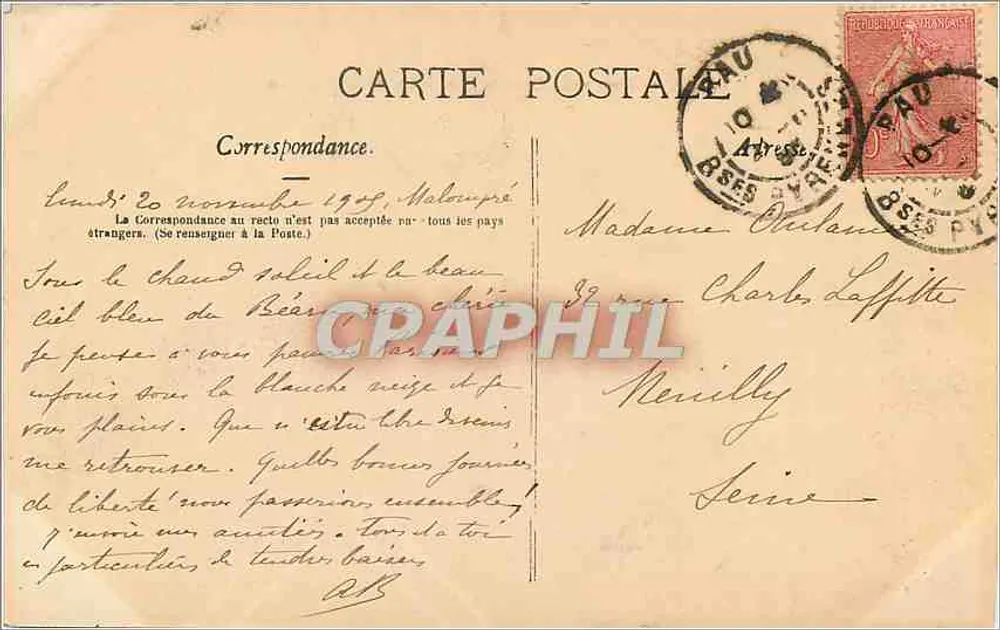Pau — Le Château et la Place de la Monnaie — Les Pyrénées Illustrées, n°25 - Verso