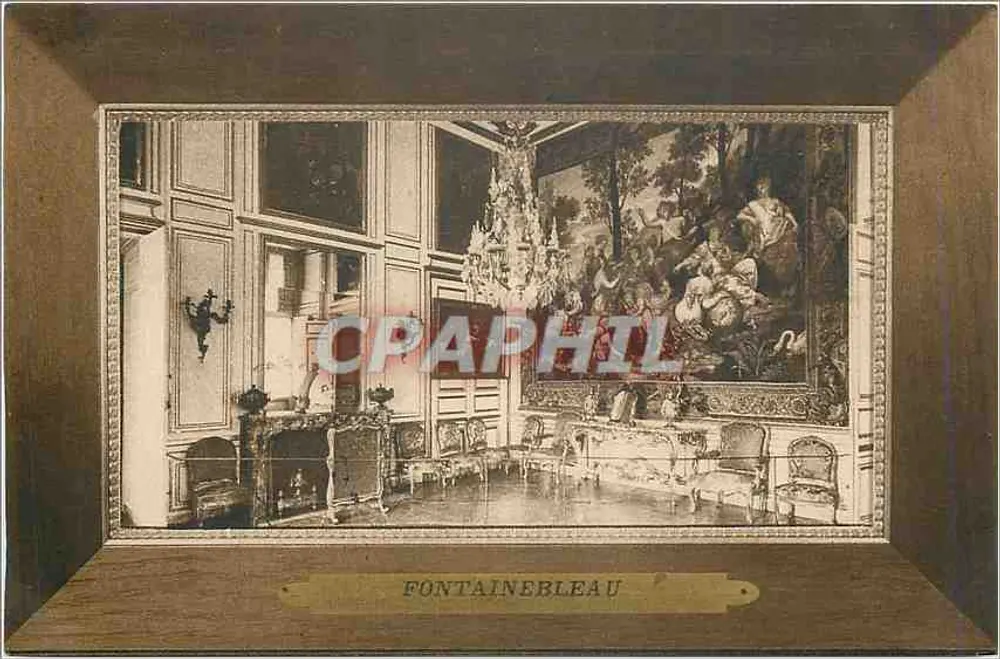 Innenansicht des Schlosses Fontainebleau — Speisesaal — Verlag: C. Paphil, Nr. 12 - Vorderseite