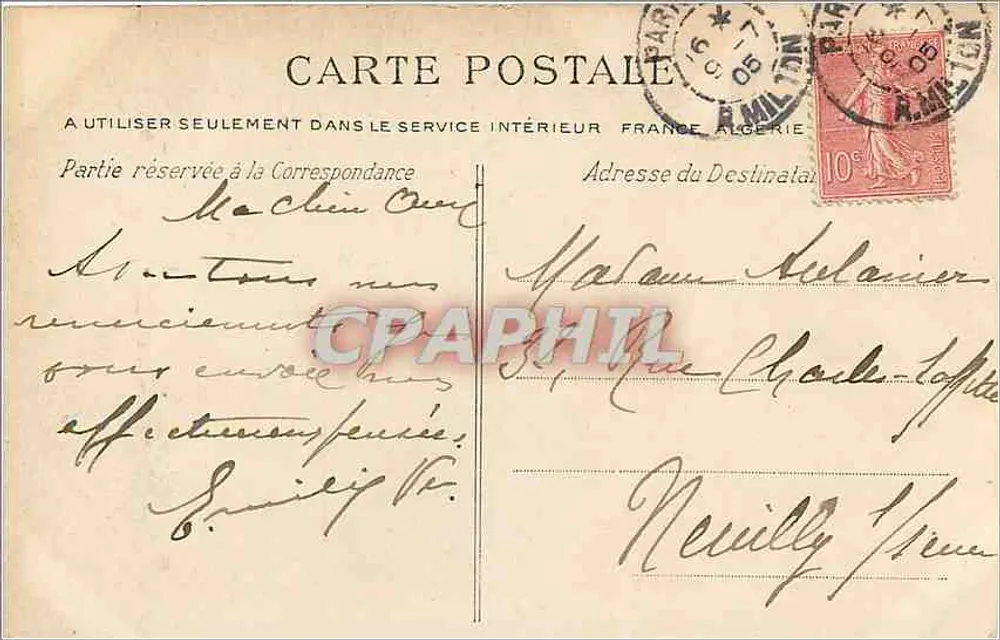 Bois de Boulogne — Lac Saint-James — C.L.C. - Verso