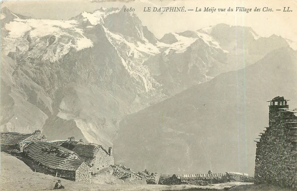 Das Dauphiné — La Meije von dem Dorf Clos aus gesehen — LL. - Vorderseite