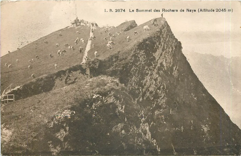 La Cumbre de los Rochers de Naye — Altitudine 2045 m — Ediciones Louis Burgy, Lausanne 2674 - Anverso