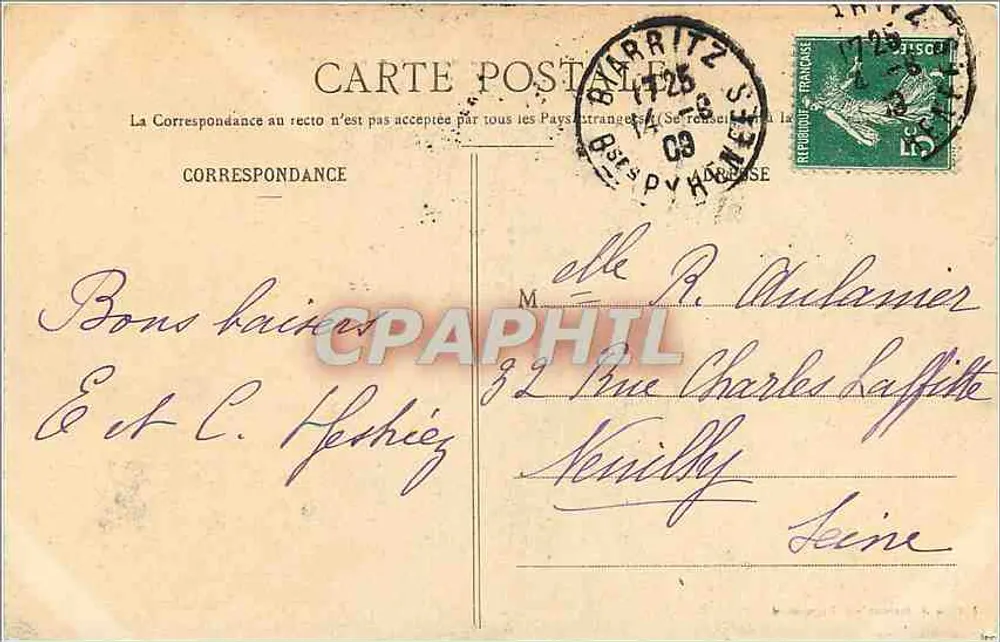 Biarritz Pittoresque — Chambre d'Amour N° 138 — editor Chambre d'Amour - Verso