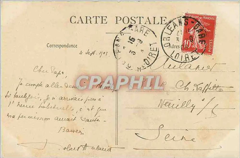 Orléans — La Rue Jeanne d'Arc — Ed H E n°484 - Verso