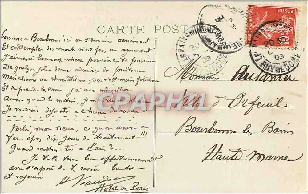 Puy-de-Dôme — Mont-Dore, Panoramablick — L'Auvergne, 1047 - Rückseite
