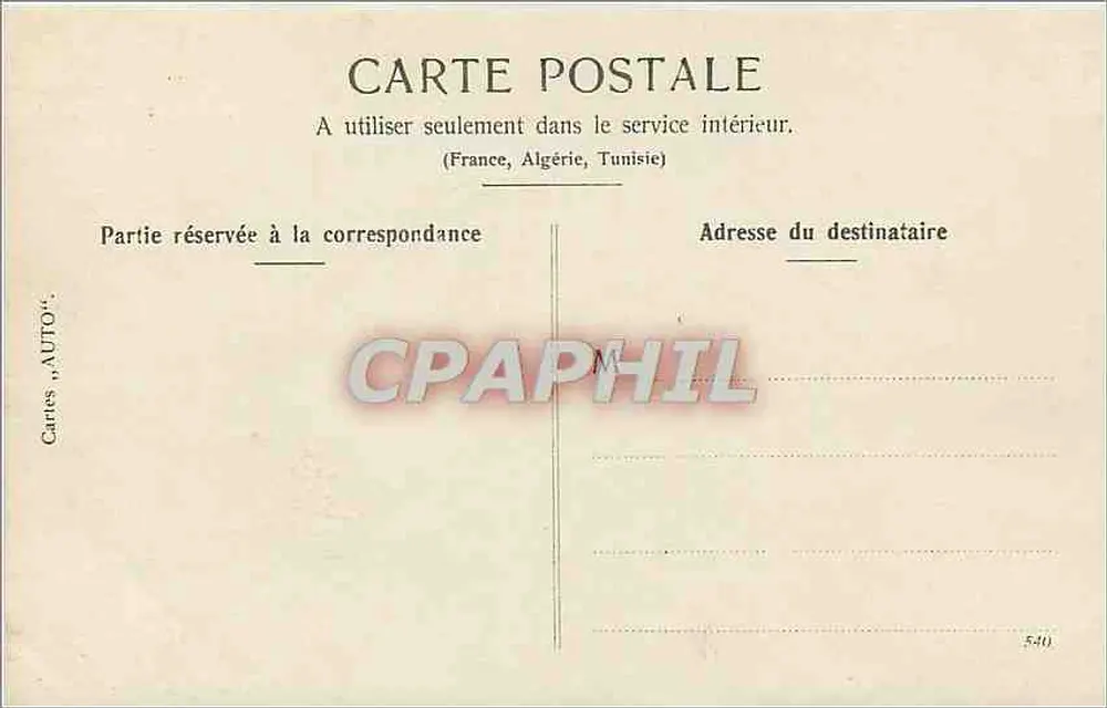 Grupo de crianças em traje de marinheiro — Carta postal interna — Cartas 'AUTO' n°540 - Verso