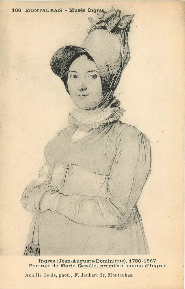 Montauban - Musée Ingres — Portrait von Marie-Capelle, erste Ehefrau von Ingres — Achille Bouis, phot., F. Jaubert Sr, Montauban - Vorderseite
