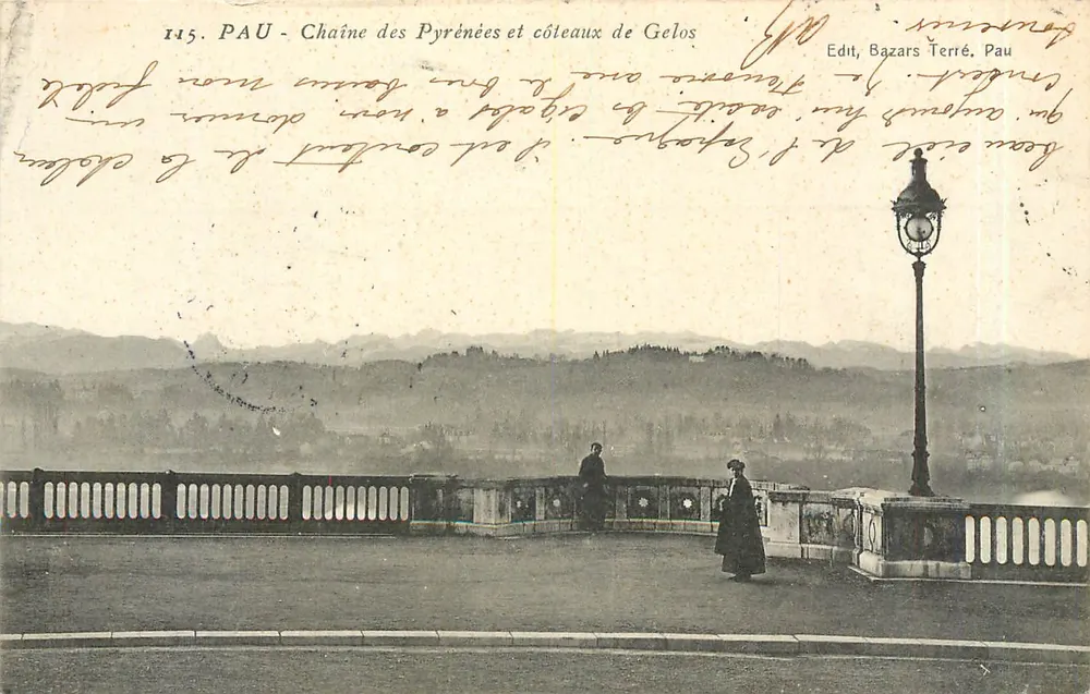 PAU - Kette der Pyrenäen und Hänge von Gelos — Verlag Bazars Terré, Pau, Nr. 145 - Vorderseite
