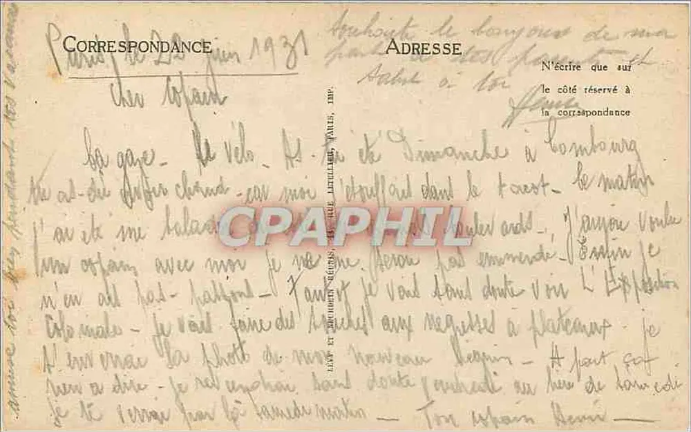 Paris — O Carrousel — LL - Verso