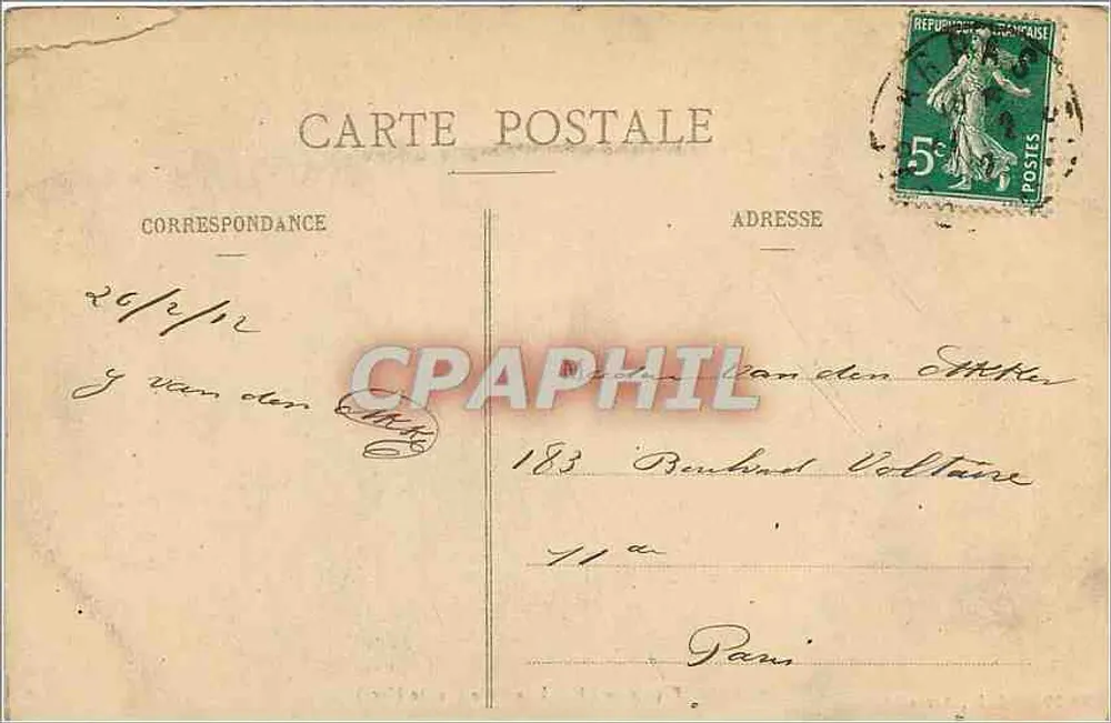 Arras — Façada Hôtel de Ville (Petite Place) — Wyd. L. Arras, nr 20 - Rewers