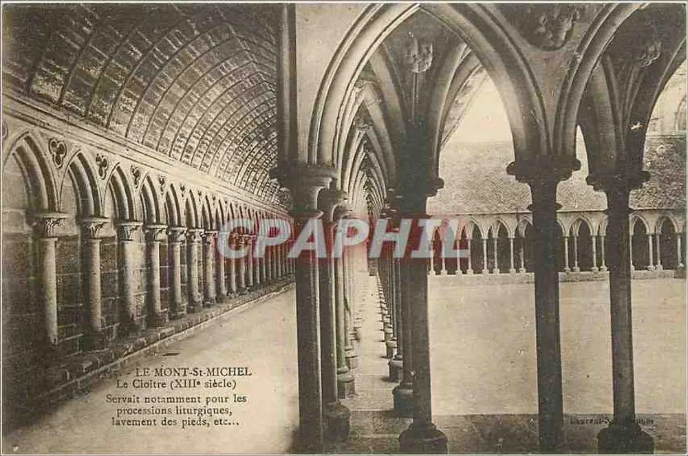 Kloster (XIII wiek) — Mont-Saint-Michel — wydawca Laurent-Paulin - Awers