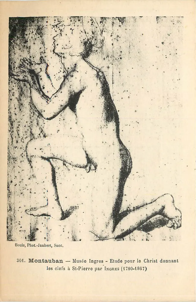 Montauban — Museum Ingres — Studie für Christus, der die Schlüssel an Petrus gibt, von Ingres (1780-1867) - Vorderseite