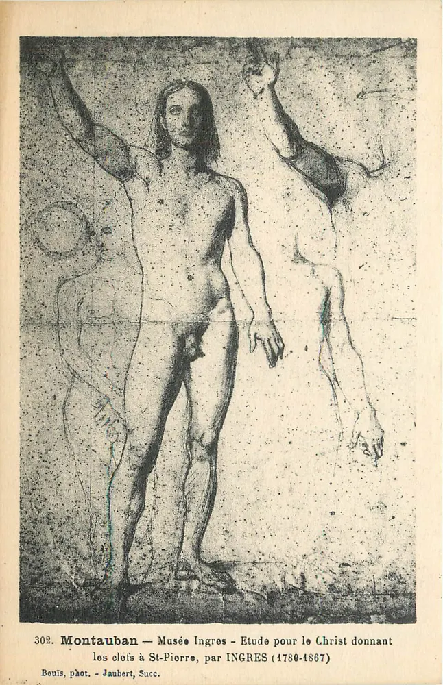 Montauban — Museum Ingres — Studie für Christus, der die Schlüssel dem Petrus gibt, von INGRES (1780-1867) - Vorderseite