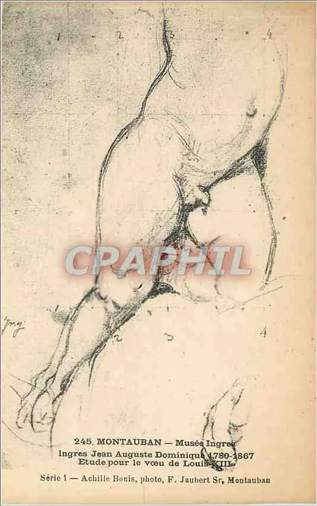 Estudo para o voto de Luís XIII — Ingres Jean Auguste Dominique 1780-1867 — Série 1, Achille Bonis, foto F. Jaubert Sr, Montauban - Frente