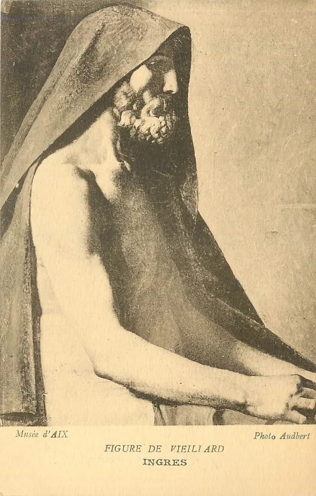 Figura staruszka — dzieło Ingres — Muzeum w Aix — Foto Audbert - Awers