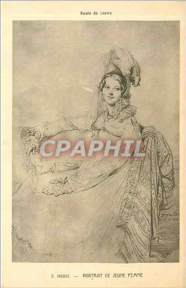 D. Ingres — Portrait de jeune femme — Musée du Louvre — Braun & Cie, Éd. Paris - Recto