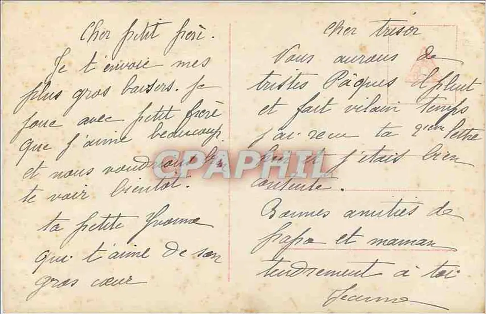 Crianças com galinhas e ovos — Páscoa alegre — série 5573/74 - Verso