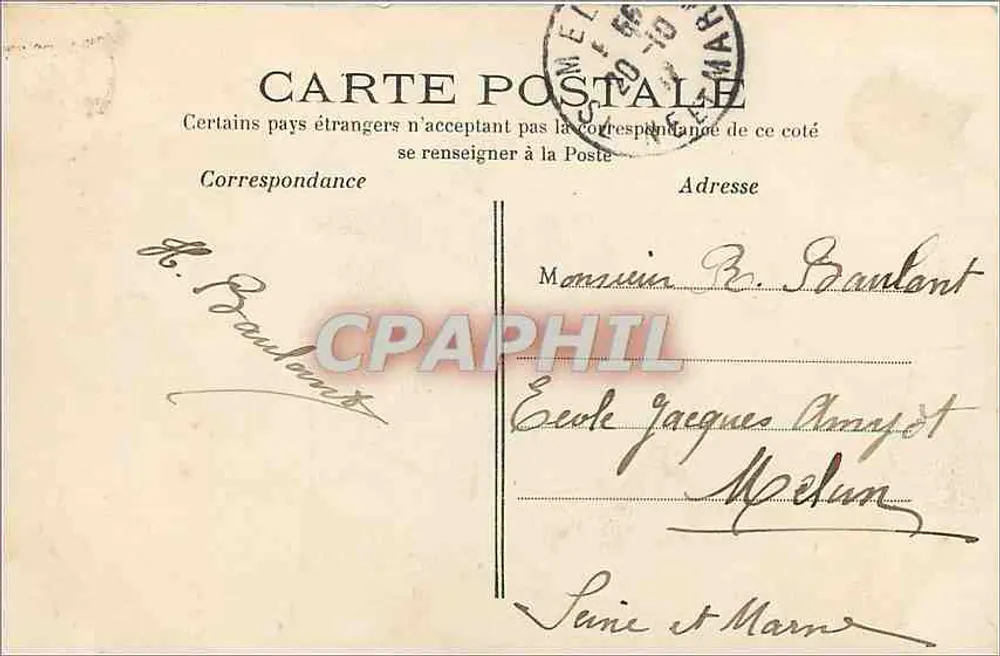 Paris – Buttes-Chaumont — La Montée au Belvédère — J. H. - Verso