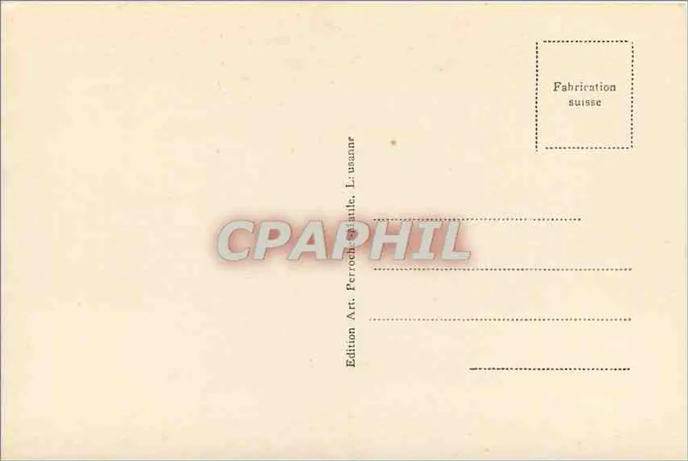 Margens do Lago Léman — vista noturna com lua — edição Art. Perrochaine, n° 1967 - Verso