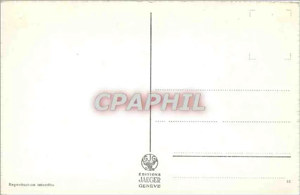Genève - Pont du Mont-Blanc et Tours de St. Pierre — Éditions Jaeger, n°7112 - Verso