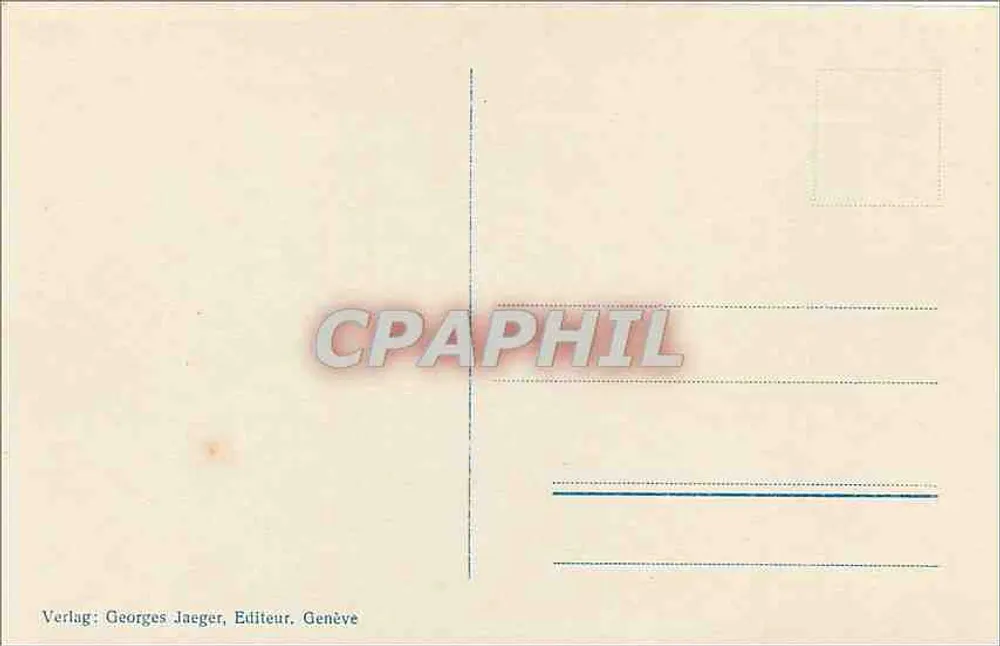 Castelo de Chillon e Dentes do Meio-dia — vista panorâmica — Georges Jaeger, Genebra, n° 3123 - Verso