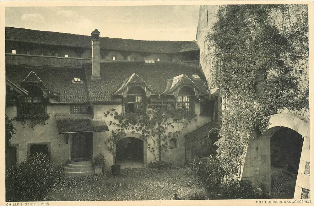 Chillon — Eerste binnenplaats — Fred. Boissonnas & Cie, Genève, serie I 1906 - Voorkant