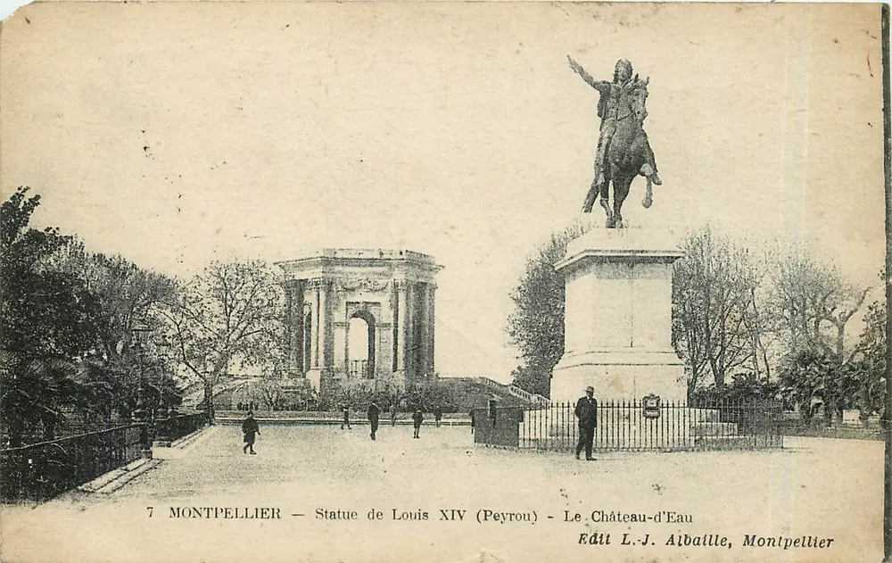 Montpellier — Statue von Louis XIV (Peyrou) — Le Château-d'Eau — Édit L.J. Aibaille, Montpellier - Vorderseite