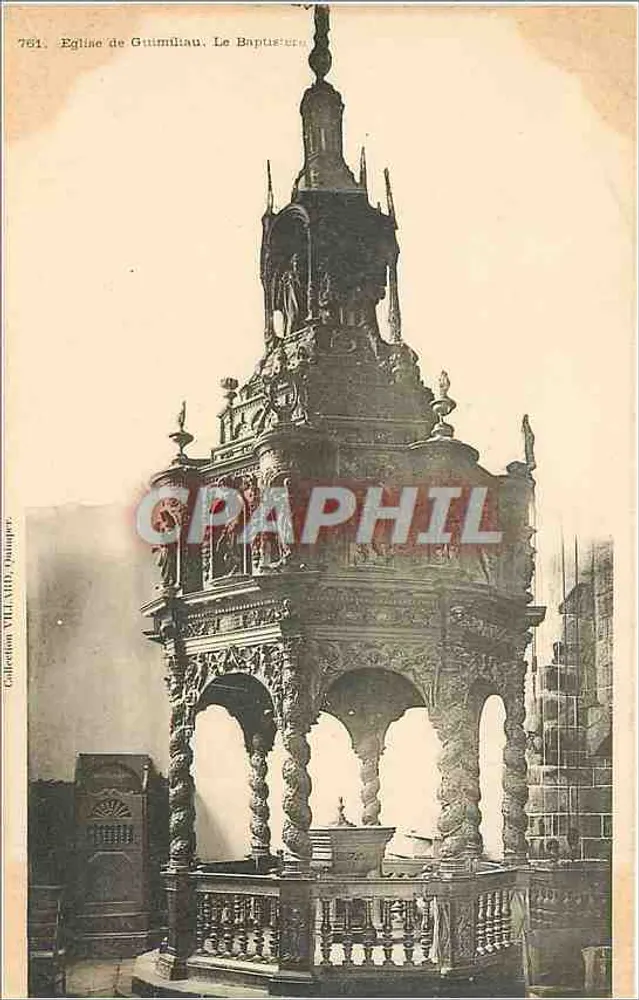 Kerk van Guilmilau. Het Doopvont — Collectie VILLAND, n°761 - Voorkant