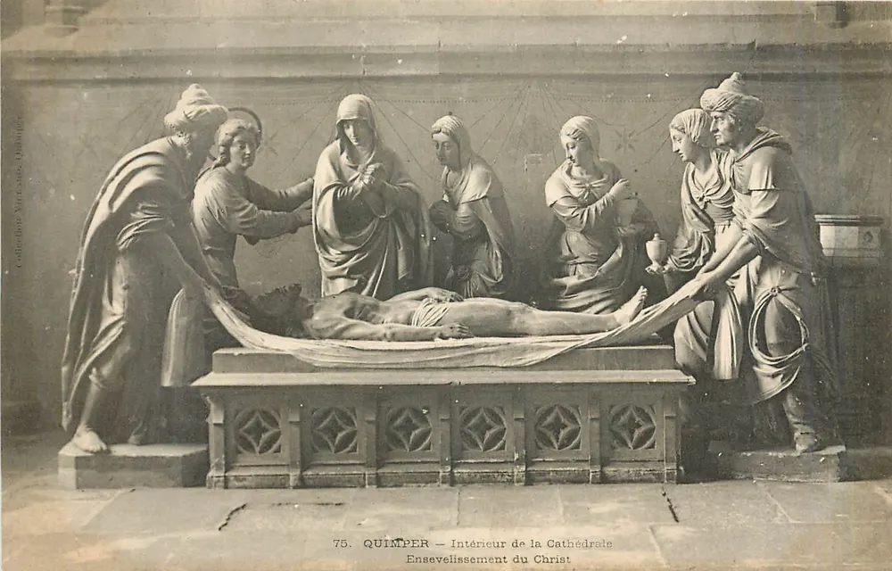 Quimper — Innenraum der Kathedrale — Beerdigung des Christus - Vorderseite