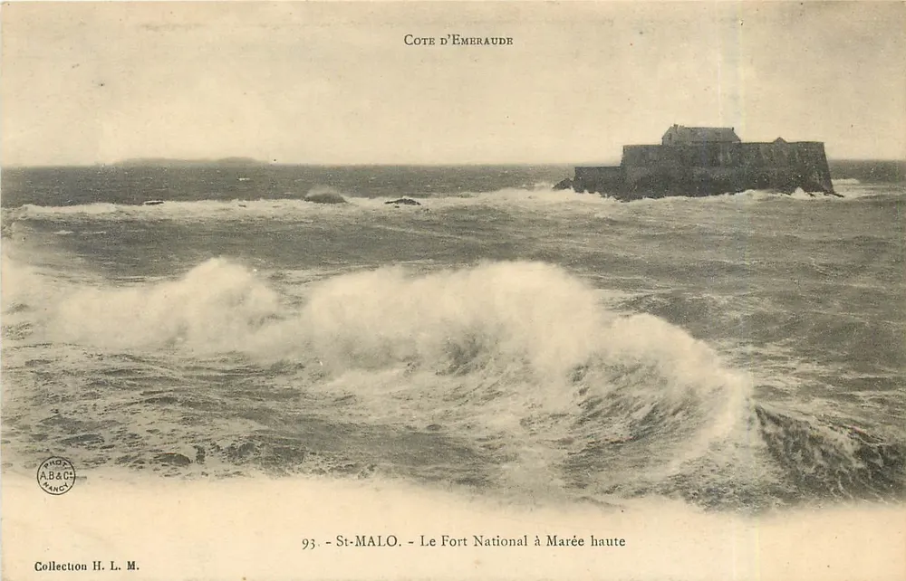St-Malo - Nationaler Festung bei Flut — Cote d'Émeraude, Verlag AB&C, Nr. 93 - Vorderseite